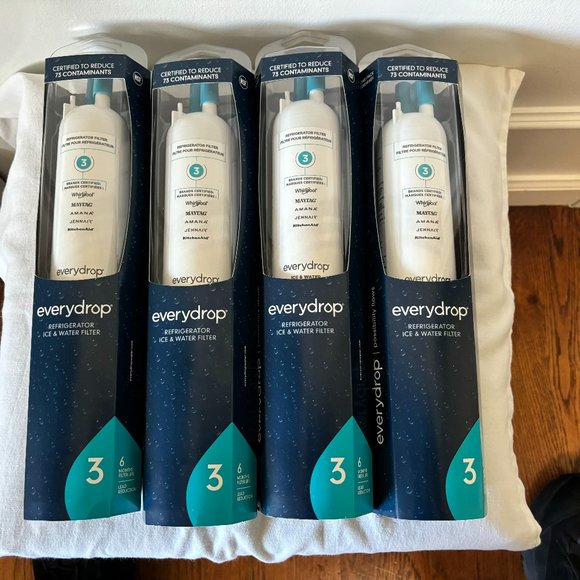 Everydrop by Whirlpool Ice and Water Refrigerator Filter 3, EDR3RXD1, 4-Pack - Picture 1 of 5